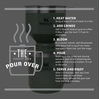 Thumbnail for STANLEY Perfect Brew Pour Over Set | 12 oz Camp Mug with Lid Included | Drip Coffee Maker with Reusable Filter | Insulated Stainless Steel | BPA-Free | Hammertone Green