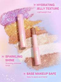 Thumbnail for SHEGLAM Crystal Jelly Glaze Stick Eye Shadow Stick Eyeliner Brightener Pencil Crayon with Brush Easy to Blend Long Lasting Shimmer Eyeshadow-Starlit Silver