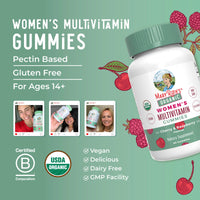 Thumbnail for MARYRUTH'S Multivitamin Gummies for Women Ages 14+ | Immune Support | Hair & Skin Health | Reproductive Health | Vitamin A C D E B6 B12 Biotin Zinc Iodine | Organic | Vegan | Non-GMO | 60 Count