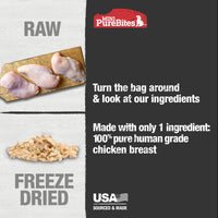 Thumbnail for PureBites Mini Chicken Breast Freeze Dried Dog Treats, 1 Ingredient, Made in USA, 2.1oz