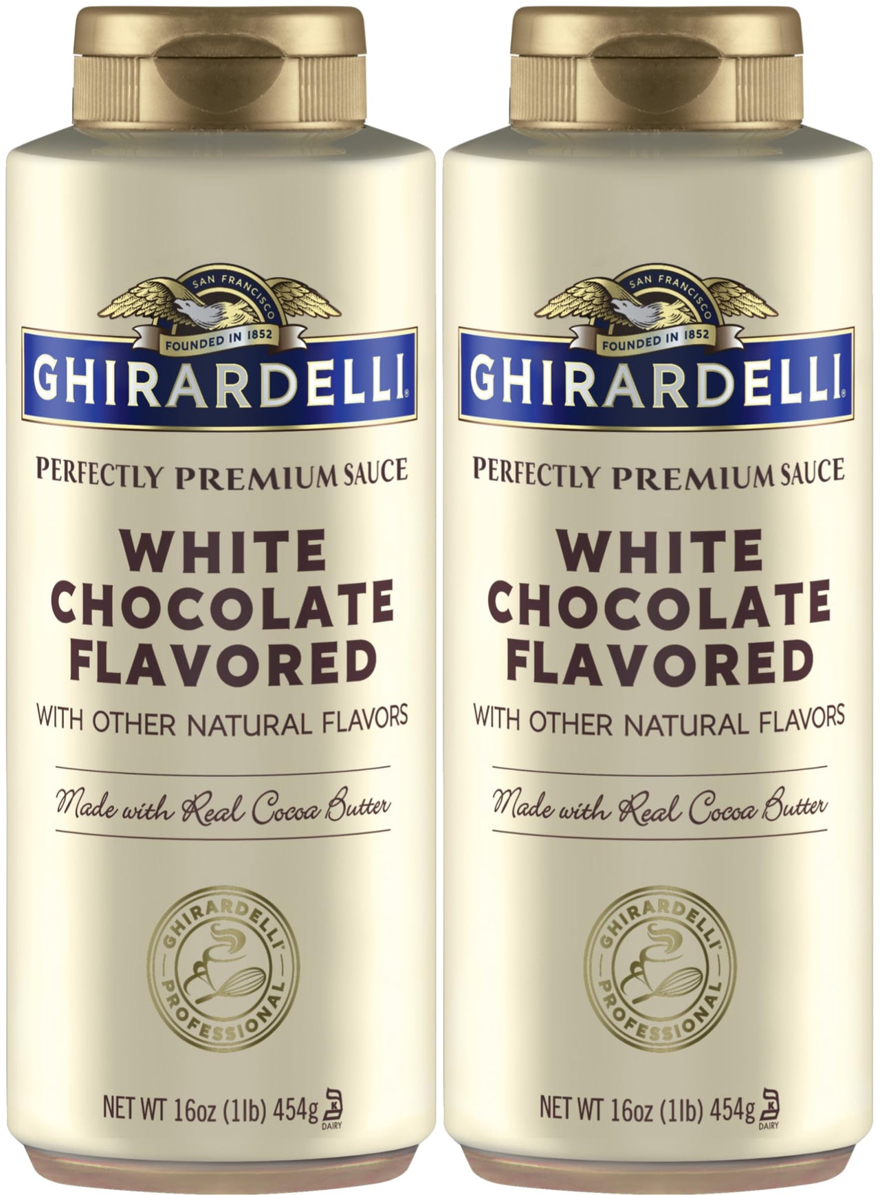 Ghirardelli White Chocolate Sauce 16 oz Squeeze Bottle (Pack of 2)
