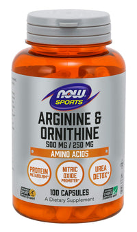Thumbnail for Arginine Ornithine Now Foods 100 Caps