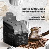 Thumbnail for Codeage Multi Collagen and Biotin 10,000 mcg + Vitamin C, B6 & D3, Keratin, Hyaluronic Acid, Niacin, 18 Amino Acids - Stick Packs Supplement - 5 Types Collagen Protein – 30 Powder Packets