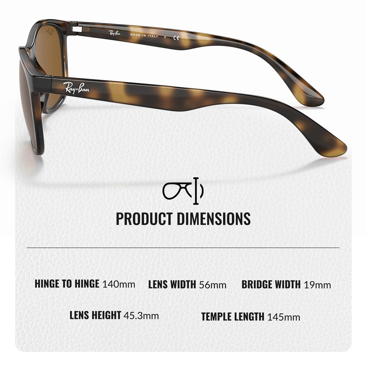 Ray-Ban RB4374 Square Shaped Non-Polarized Sunglasses for Men & Women – Includes Official RAYBAN Eyewear Kit – Ideal Formal & Casual Wear Sunglasses – Brown Lens