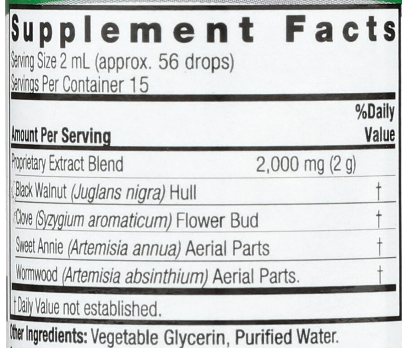 Natures Answer Black Walnut and Wormwood 1 oz 30mL 200mg. Extract, Liquid,promotes digestion,Vegetable Glycerin And Purified Water