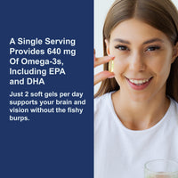 Thumbnail for Carlson Super DHA Gems - 500 mg DHA Supplements, 640 mg Fatty Acids, Norwegian Fish Oil Concentrate, Wild-Caught, Sustainably Sourced Fish Oil Capsules, 240 Softgels