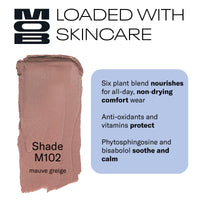 Thumbnail for MOB Beauty Soft Matte Lipstick M102 – Mauve Greige | Weightless, One-Swipe Color Infused with Skincare | Vegan, Silicone-Free, Cruelty-Free Formula in a Biodegradable Capsule