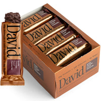 Thumbnail for David Bronze High Protein Bars - Double Chocolate Crunch Flavor - 0g of Sugar, Low Carb, Gluten Free - 20g of Protein, 150 Calories - On-The-Go Snack, Pack of 12