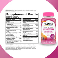 Thumbnail for Centrum MultiGummies Multi+ Beauty Dual Action Multivitamin, Specially Designed with Biotin for Healthy Hair, Skin and Nails, Cherry/Berry/Orange Flavors - 100 Count
