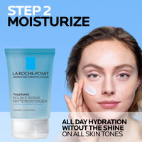 Thumbnail for La Roche-Posay Acne Skin Care Set, Toleriane Double Repair Matte Moisturizer 75ml & Effaclar Medicated Gel Cleasner 100ml, Gel Moisturizer with Niacinamide & Acne Cleasner with Salicylic Acid