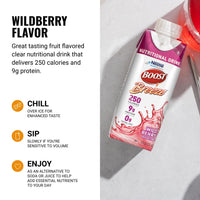 Thumbnail for BOOST Breeze Clear Nutritional Drink - 250 Calories - 19 Vitamins & Minerals - 9 g Protein – Fortified with Vitamin A & Zinc - Wild Berry Flavor - 8 fl oz (Pack of 24)