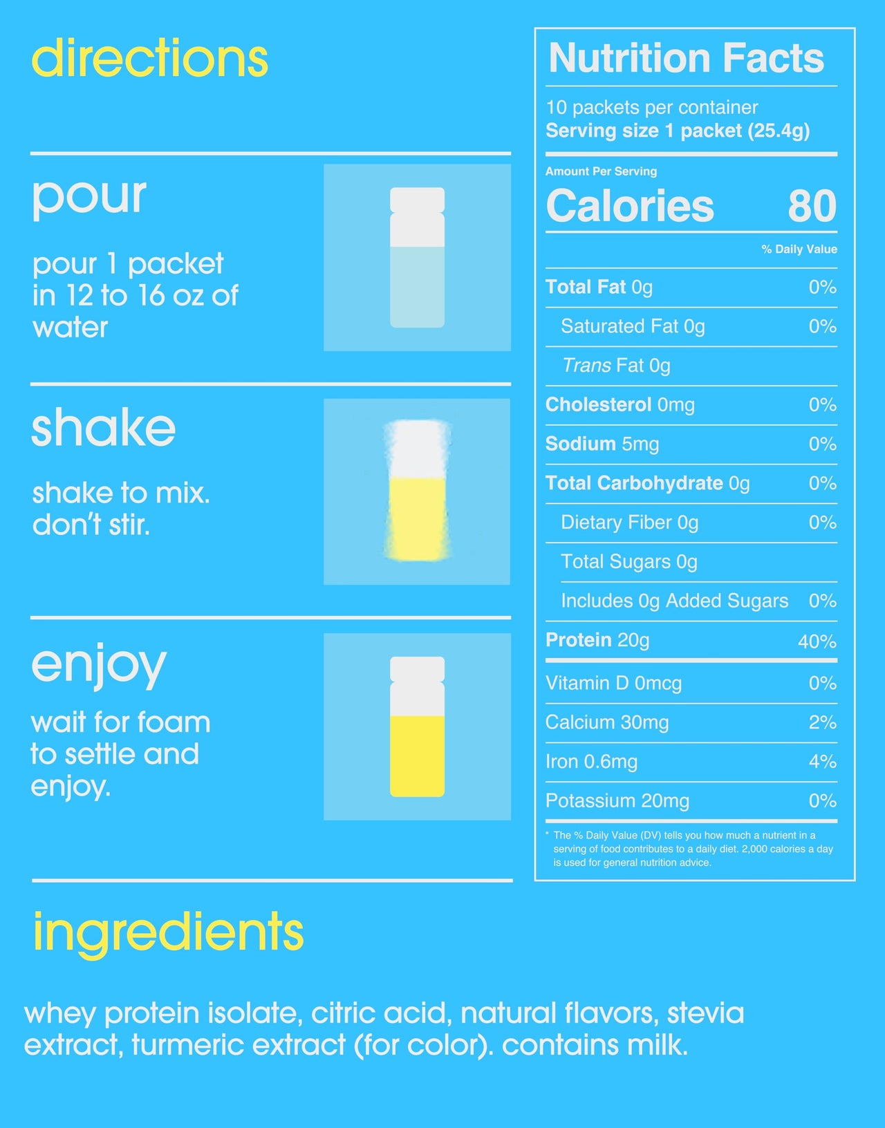 GRAMMS Clear Protein Powder Packets 20G Protein for Women & Men & Lactose Free, Grass-Fed Whey Isolate, Gluten Free, Zero Sugar, Gut Friendly, Non-Bloating (Lemonade-10 Servings)