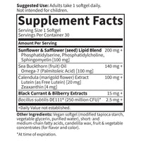 Thumbnail for Garden of Life Herbals Eye Health Supplement with Sunflower & Safflower Oil, Lutein, Zeaxanthin & Black Currant for Dry Eyes & Healthy Vision Support – Non-GMO, Gluten-Free, Berry Flavor, 30 Servings