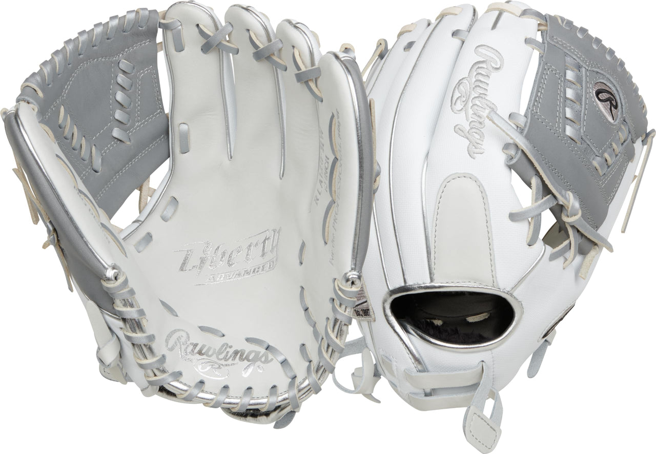 Rawlings | LIBERTY ADVANCED Fastpitch Softball Glove | Right Hand Throw | 12" - Laced One-Piece Web | White/White Speedshell