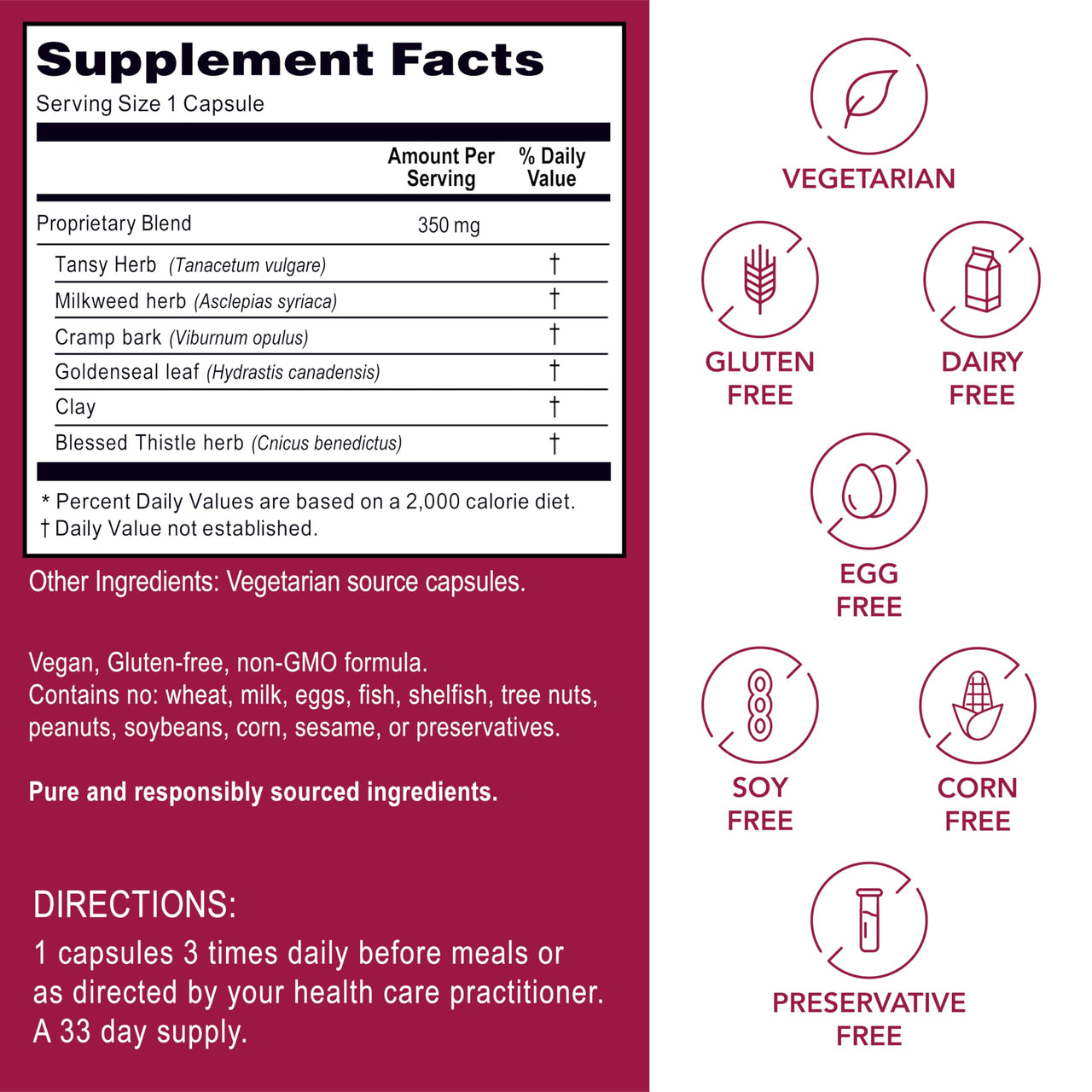 Kroeger Herb Products, Candida Formula #2, Cleanse Support Supplement for Women & Men - Helps Maintain Yeast & Candida Levels - Intestinal Supplement, Healthy Flora - Vegetarian, Non-GMO, Made is USA