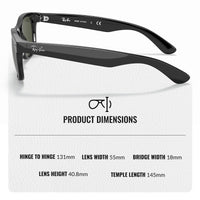 Thumbnail for Ray-Ban RB2132 NEW WAYFARER Classic Square Shape Sunglasses With Eyewear Kit Bundle - High Bridge Fit - Ideal Formal and Casual Wear Square Sunglasses