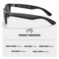 Thumbnail for Ray-Ban RB2132 NEW WAYFARER CLASSIC Square Shaped Non-Polarized Sunglasses for Men & Women – Includes Official RAYBAN Eyewear Kit – Ideal Formal & Casual Wear Sunglasses – G-15 Green Lens