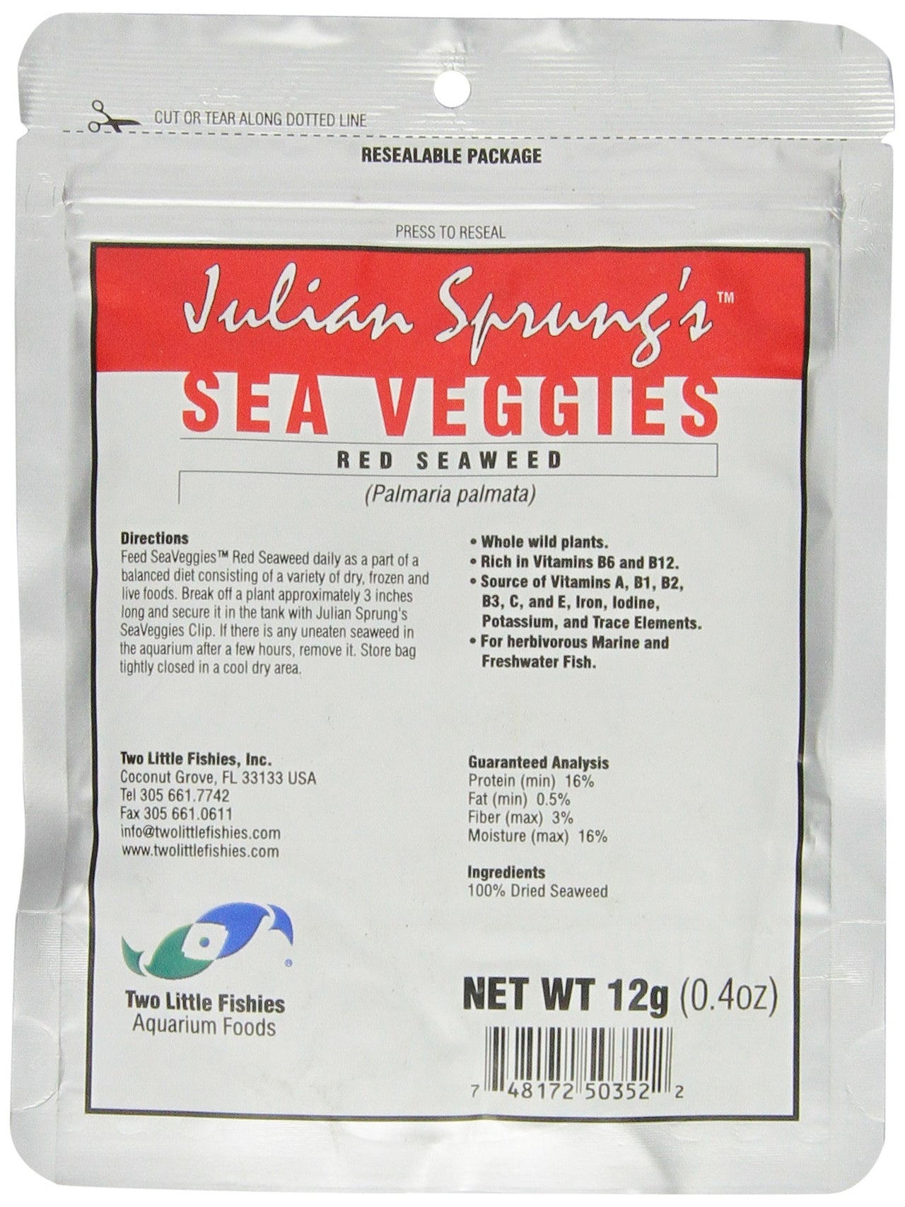 Two Little Fishies ATLSVRS2 Sea Veg-Red Seaweed, 0.4-Ounce