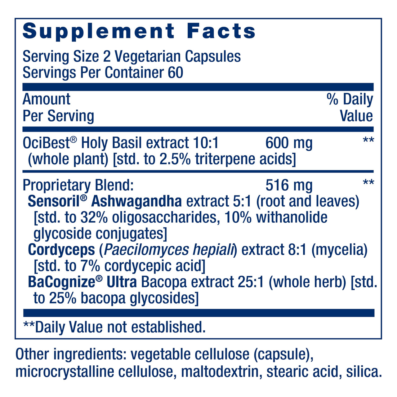 Life Extension Adrenal Energy Formula, Helps inhibit The Effects of Stress, holy Basil, cordyceps, bacopa and ashwagandha, Gluten Free, Non-GMO, Vegetarian, 120 Capsules