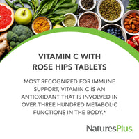 Thumbnail for NaturesPlus Vitamin C 1000 mg with Rose Hips - 60 Sustained Release Tablets - Supports Immune Health, Energy & Antioxidant Protection - Vegetarian, Gluten Free - 60 Servings
