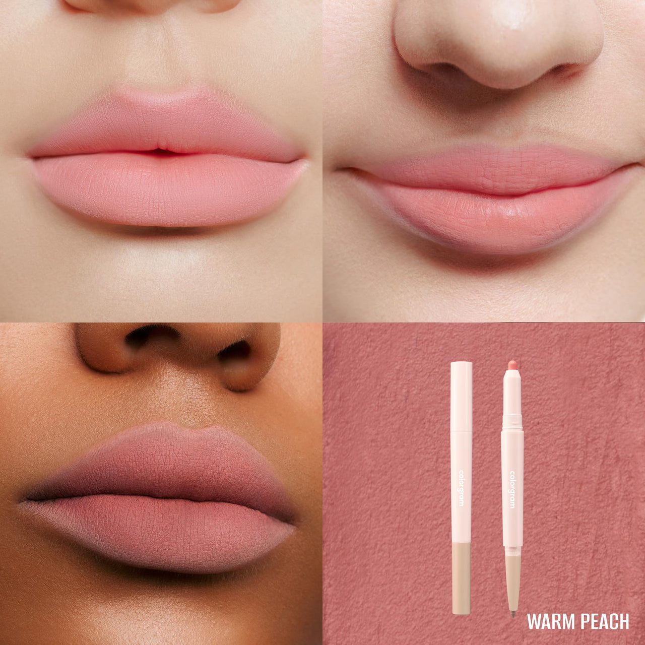 COLORGRAM All In One Over-Lip Maker 01 Warm Peach | Versatile Lip Liner & Contour with Natural Shades, Matte finish, Bigger and Fuller Lips, Plumping effect, Smooth creamy texture