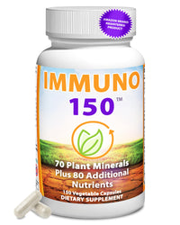 Thumbnail for Immuno 150, Immune Support Supplement, Packed with 70 Plant Minerals, 13 Essential Vitamins and 68 Additional Nutrients-150 Vegetable Capsules- Immune Boost for All Age Groups