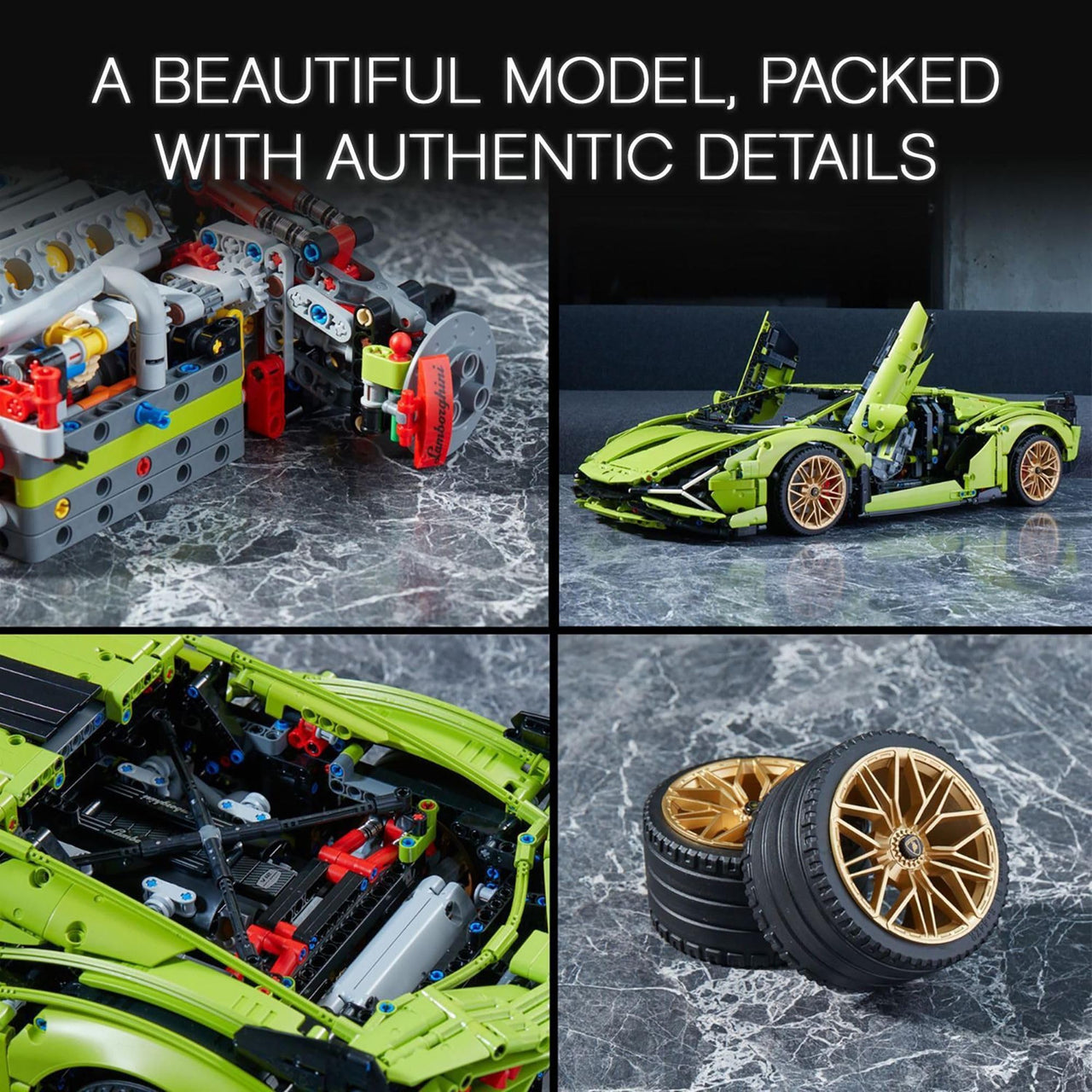 LEGO Technic Lamborghini Sián FKP 37 Building Sets for Adults - Detailed Lamborghini Model Car Kit for Men & Women, Ages 18+ Years - Display in Room as Decor - 42115