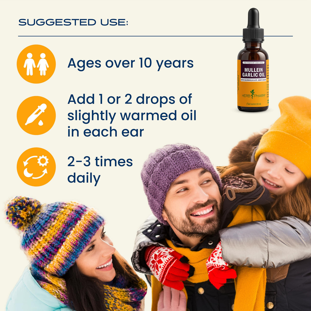 Herb Pharm Mullein Garlic Herbal Oil - contains Calendula, Garlic, Mullein flower, St. John's Wort, Olive Oil, 1 Ounce