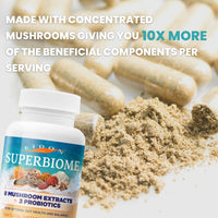 Thumbnail for Eidon Ionic Minerals SuperBiome, Mushroom Extract Supplement, Mushroom Complex Capsules with Reishi, Chaga, Lions Mane, Cordyceps, Turkey Tail, 30 Servings