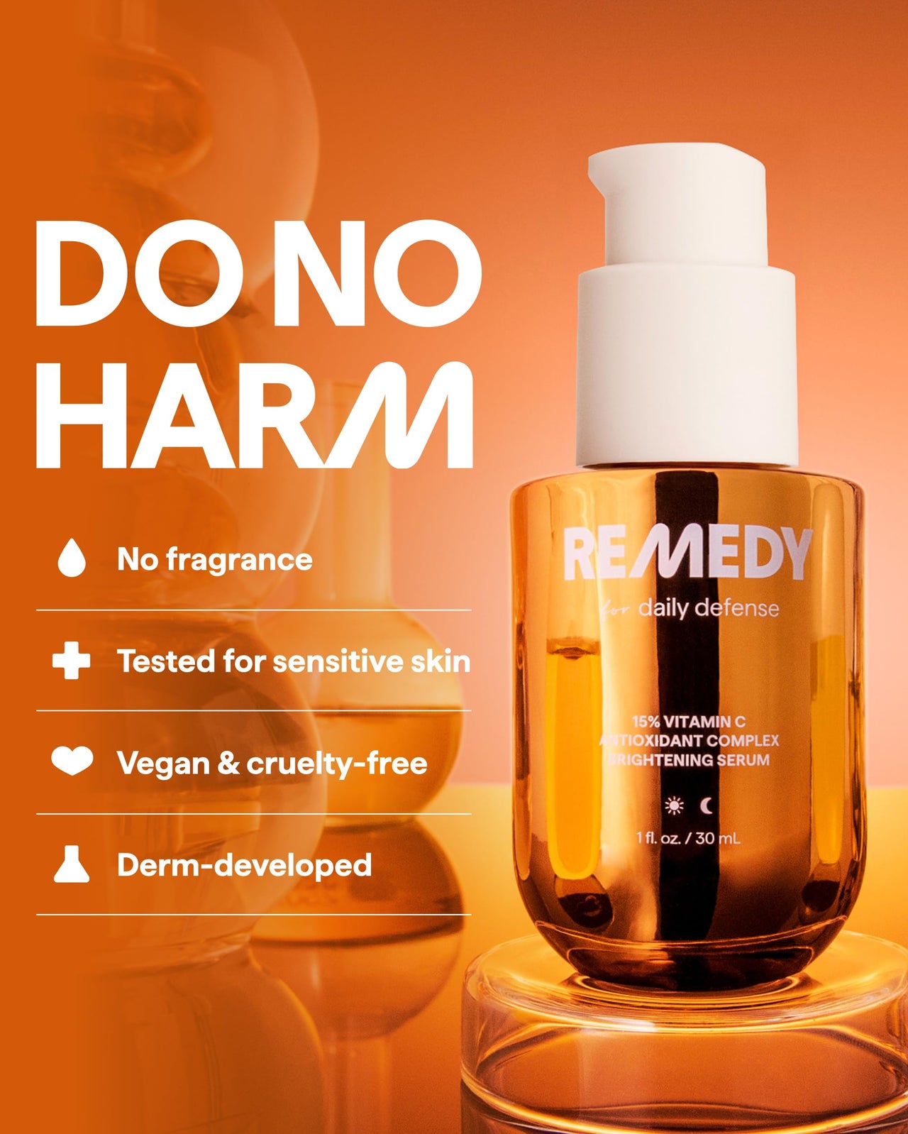 Remedy for Daily Defense | 15% Vitamin C Complex Brightening Serum | Stabilized Vitamin C with Next-Gen Antioxidants, Ferulic Acid, Ectoin | Fragrance Free | By Dermatologist Dr. Shah | 1 Fl Oz