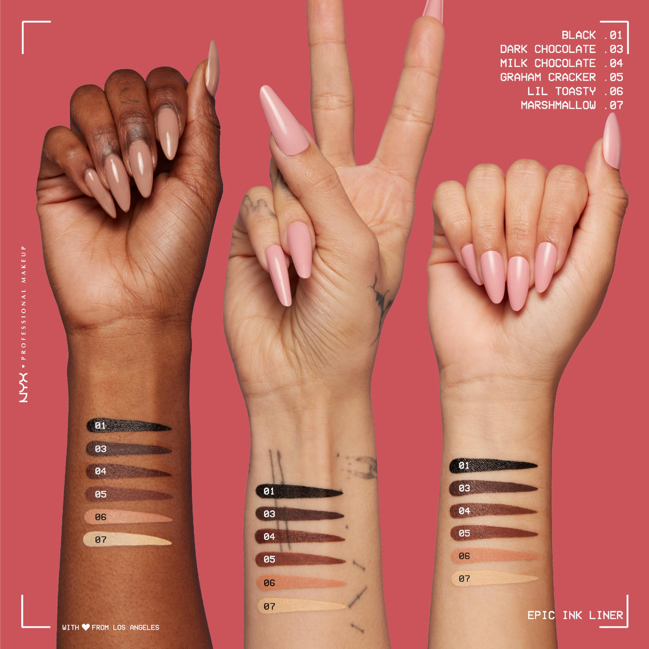 NYX PROFESSIONAL MAKEUP Epic Ink Liner, Waterproof Liquid Eyeliner with Vegan Formula - Dark Chocolate (Dark Brown Matte)
