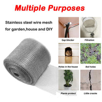 Thumbnail for Wire Mesh for Mice Control 5 in X 30Ft,Hole Fill Fabric, Weep Holes Covers, Upgraded Stainless Steel Wire Mesh Roll, Flexible Stretchy Mesh Fabric for Garden House and DIY, Rodent Barrier