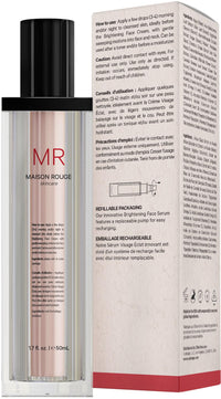 Thumbnail for Maison Rouge Brightening Face Serum by Codeage - Glutathione Serum, Vitamin C, E, Hyaluronic Acid, Collagen - Radiance Enhancing - Parabens and Sulfates-Free - Refillable - All Skin Types - 1.7 fl oz