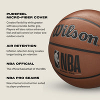 Thumbnail for WILSON NBA Forge Pro Indoor/Outdoor Basketball - Brown, Size 7-29.5
