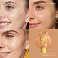Thumbnail for NYX PROFESSIONAL MAKEUP Buttermelt Glaze Soft Glow Skin Tint + SPF 30, Up To 12HR Wear, 02 Vanilla Bean Butta