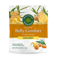 Thumbnail for Traditional Medicinals Organic, Belly Comfort Lozenges, Lemon Ginger - Supports Nausea Relief and Occasional Indigestion - Non-GMO, Stimulant-Free - 30 Individually Wrapped Lozenges