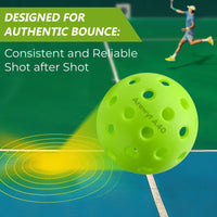 Thumbnail for Arewyt Pickleball Balls, 6 Pack 40 Holes Outdoor Pickleball Balls, High Visibility and Bounce, Durable Pickle Balls for All Style Pickleball Paddles & All Skill Levels, Neon Green