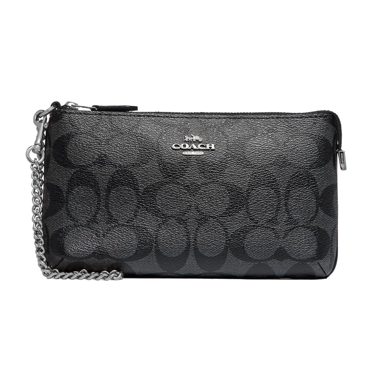 COACH Signature Large Wristlet w Chain