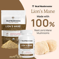 Thumbnail for Real Mushrooms Lion’s Mane Supplement Capsules - Organic Lions Mane Extract for Overall Wellbeing - Beta Glucan Supplements – Vegan 300 ct Mushroom Extract