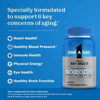 Thumbnail for One A Day Men’s 50+ Healthy Advantage Multivitamin, Multivitamin for Men with Vitamins A, C, E, B6, B12, Calcium and Vitamin D, Tablet, 200 Count (Pack of 1)
