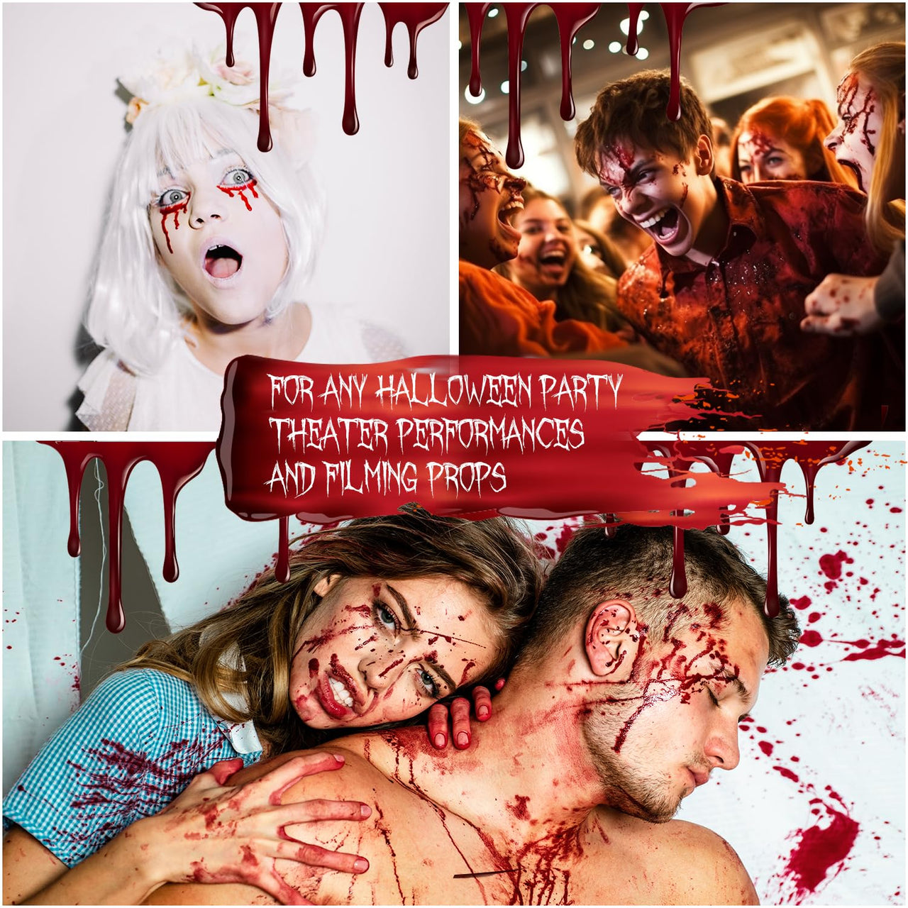 Festicy Authentic Fake Blood 0.88 fl oz I Realistic Halloween Make up I For Vampire Costumes I Washable Fake Blood for Halloween & Carnival I Ideal for Zombie & Vampire Makeup Kit