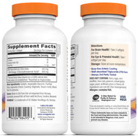 Thumbnail for OmegaVia DHA 600 mg, Ultra Pure Omega-3 DHA Supplements for Brain and Eyes, DHA Prenatal Vitamins for Women, Burpless Fish Oil Omega 3, IFOS Tested, 120 Softgels