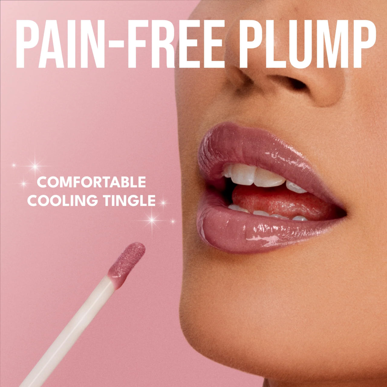 Buxom Full-On Plumping Lip Polish, Tinted Lip Plumper Gloss with Peptides & Vitamin E, High-Shine Lip Gloss that Nourishes, Vegan, AN Kimberly (Sheer Soft Pink Sparkle)