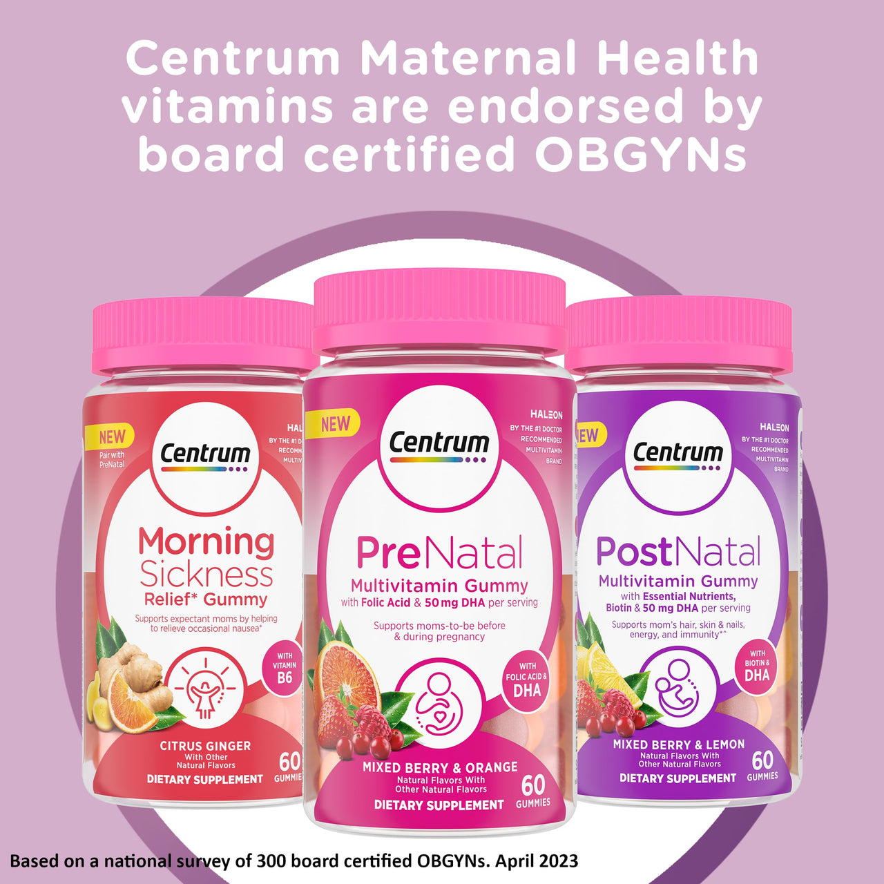 Centrum Morning Sickness Relief Gummies, Citrus Ginger Flavor - 60 Count, Up to 60 Day Supply