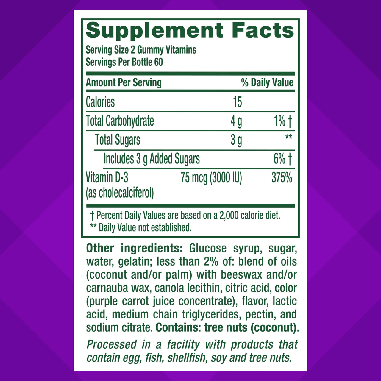 vitafusion Extra Strength Vitamin D3 Gummy, Strawberry Flavored Bone and Immune System Support (1) 120 Count