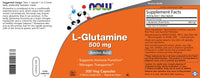 Thumbnail for Now L-Glutamine 500mg 300 Veg Capsules - Non-GMO Supplement - Vegan Lglutamine Caps