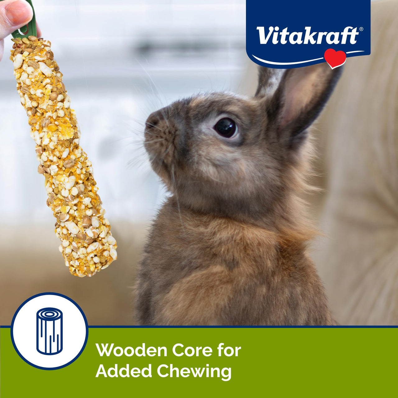Vitakraft Crunch Sticks Treat Variety Pack for Rabbits and Guinea Pigs with Triple-Baked Wood Chew Center Seeds Grains Honey and Fruit for Texture Flavor Enrichment and Long-Lasting Chewing Enjoyment