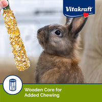 Thumbnail for Vitakraft Crunch Sticks Treat Variety Pack for Rabbits and Guinea Pigs with Triple-Baked Wood Chew Center Seeds Grains Honey and Fruit for Texture Flavor Enrichment and Long-Lasting Chewing Enjoyment