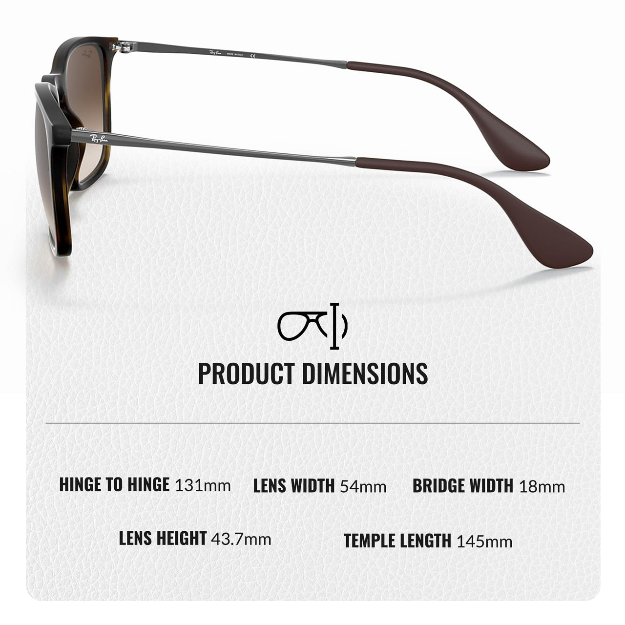 Ray-Ban RB4187 CHRIS Square Shaped Non-Polarized Sunglasses for Men – Includes Official RAYBAN Eyewear Kit – Ideal Formal & Casual Wear Sunglasses – Brown Gradient Lens