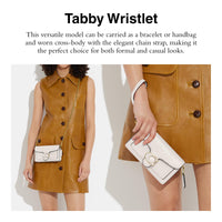 Thumbnail for Coach Polished Pebble Tabby Wristlet, Chalk, One Size